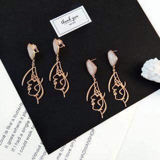 Face Resin Dangle Earring