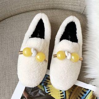 Fleece Beaded Flats