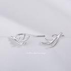 925 Sterling Silver Deer Horn Earring 1 Pair - Silver - One Size