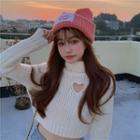 Long-sleeve Cutout Cropped Sweater