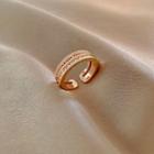 Layered Alloy Open Ring J457 - Rose Gold - One Size