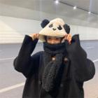 Panda Hooded Fleece Scarf