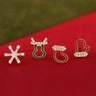 Christmas Asymmetrical Sterling Silver Earring (various Designs)