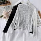 Cowl-neck Lace Blouse