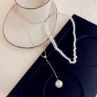 Set: Faux Pearl Choker + Necklace As Shown In Figure - One Size