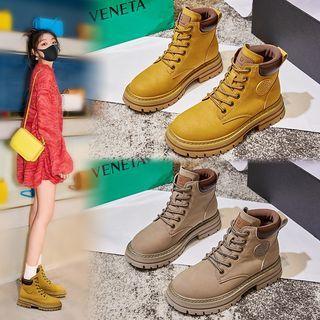 Logo Lace-up Short Boots