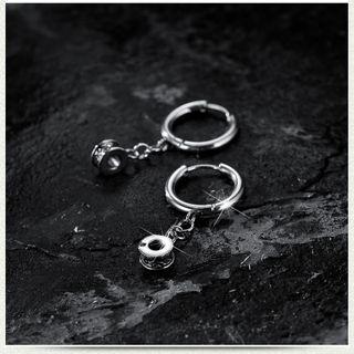 Hoop Stainless Steel Dangle Earring 1 Piece - Steel - Silver - One Size