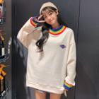 Striped Cuff Logo Pullover