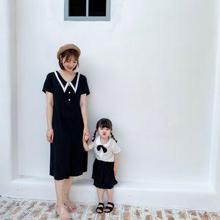 Family Matching Short-sleeve Midi Dress / Short-sleeve Shirt / A-line Skirt / Set
