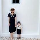 Family Matching Short-sleeve Midi Dress / Short-sleeve Shirt / A-line Skirt / Set