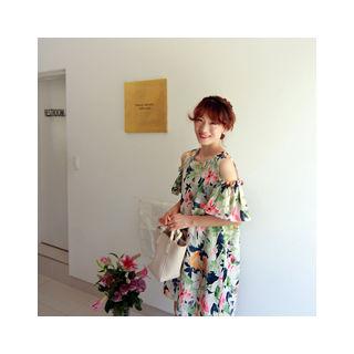 Off-shoulder Floral Pattern Dress