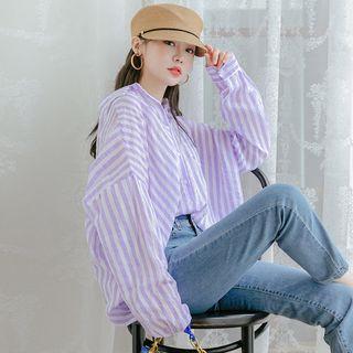 Plus Size Lightweight Stripe Shirt