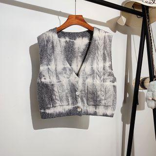 Color-block Rendering Knit Tank Top