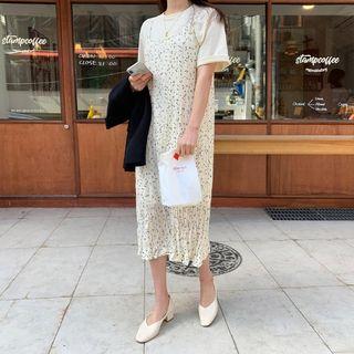 Polka-dot Pinafore Dress Dot - Cream - One Size
