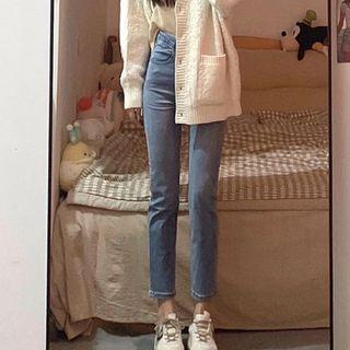Skinny Cropped Straight Leg Jeans