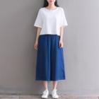 Elastic Waist Capri Wide-leg Jeans