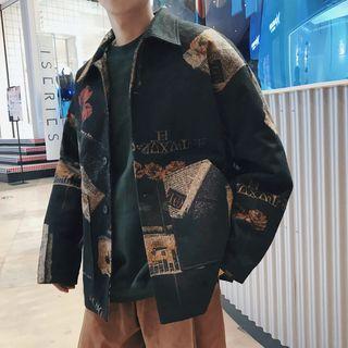 Loose-fit Printed Wool Jacket