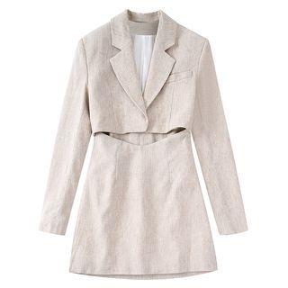 Long-sleeve Cutout Mini Blazer Dress