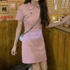 Plain Bodycon Polo Dress