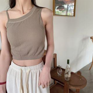 Plain Ribbed Cropped Tank Top