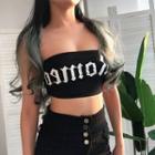 Lettering Cropped Tube Top