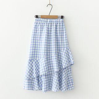 Plaid Layered Skirt