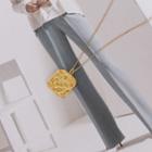 Square Metallic Necklace Yellow - One Size