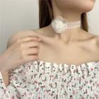 Flower Lace Choker 1pc - White - One Size