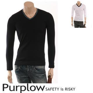 Contrast-trim V-neck Top