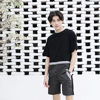 Color Block Short-sleeve T-shirt / Shorts