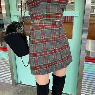 Setup Tartan-plaid Miniskirt