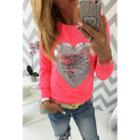 Sequined Heart Pullover