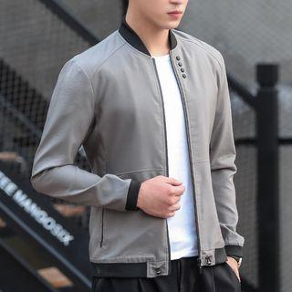 Buttoned Bomber Jacket