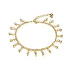 Fashion And Elegant Plated Gold Geometric Bead Anklet Golden - One Size