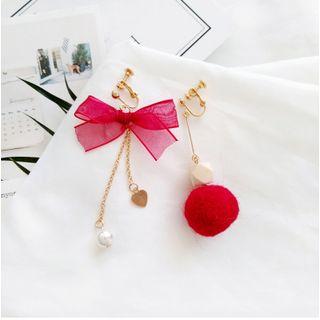 Bow Non-matching Bobble Earring