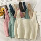 Cable-knit Crop Tank Top In 8 Colors