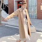 Single Breasted Coat Coffee - One Size