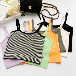 Sleeveless Cropped Knit Top