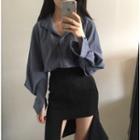 Long-sleeve Shirt / Asymmetric Fitted Skirt
