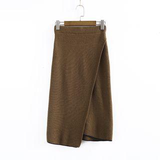 Wrap Midi Knit Skirt