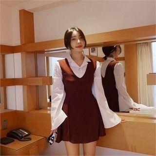 V-neck Sleeveless A-line Mini Dress