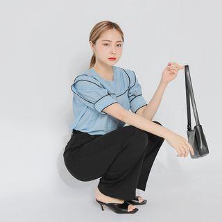 Puff-sleeve Middy Blouse