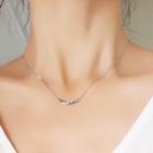 925 Sterling Silver Asymmetric Bead Necklace Silver - One Size