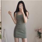 Square-neck Mini Knit Tank Dress