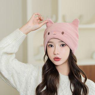 Ribbed Cartoon Beanie