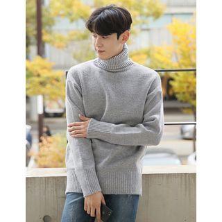 Wool-blend Turtle-neck Knit Top