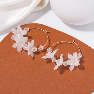 Flower Hoop Stud Earrings As Shown In Figure - One Size