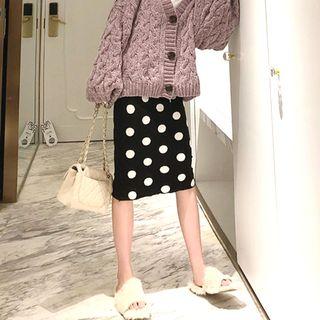 Polka Dot A-line Skirt Skirt - One Size