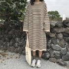 Drop Shoulder Striped Knitted Dress