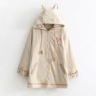 Fox Embroidered Hooded Long Jacket